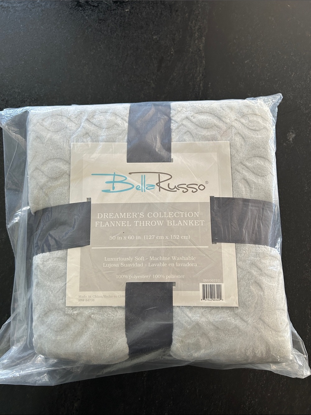 Bella Russo Dreamer's Collection Light Gray Flannel Throw Blanket